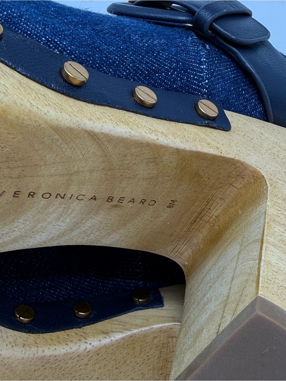 New Veronica Beard Dacey Denim Clog Blue Sz 8 - Picture 13 of 13